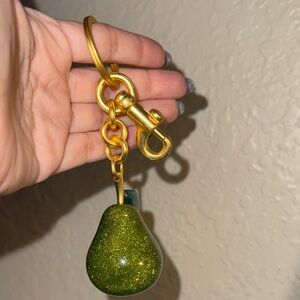 Gold and Green Pear Keychain and Bag Charm